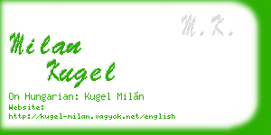 milan kugel business card